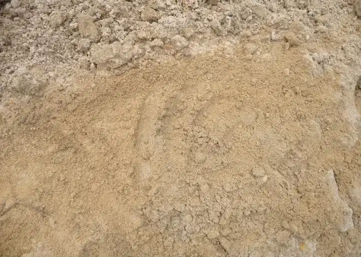Close-up texture of loam ready for screening