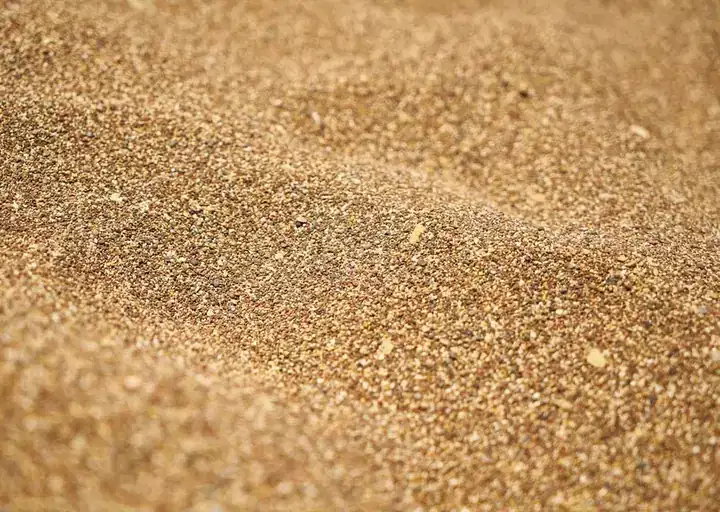 Close-up texture of sand ready for screening